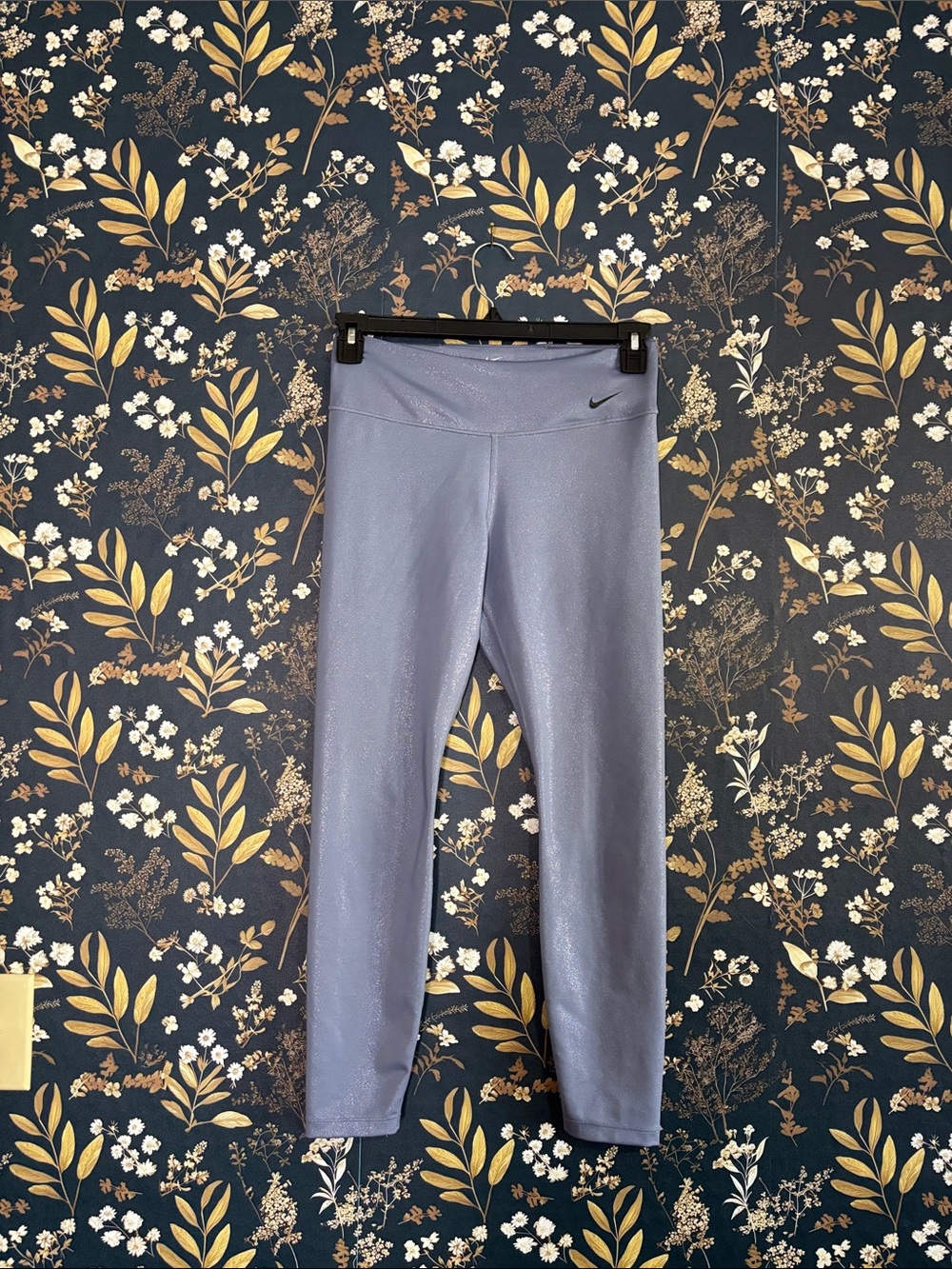 Nike Lavender Purple Crop Sparkle Athletic Leggings Size L